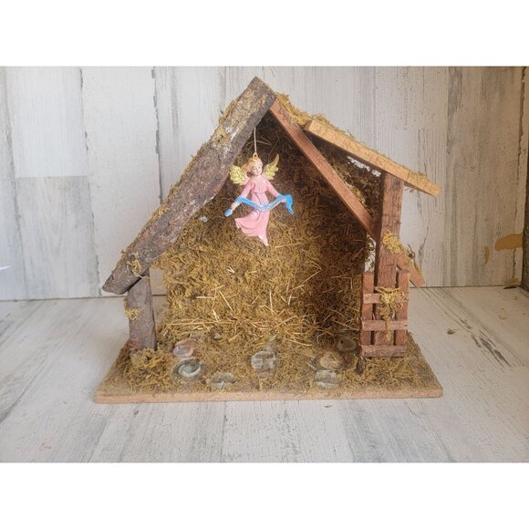 Nativity AS IS shelter scene home decor xmas religious prop - Picture 1 of 8